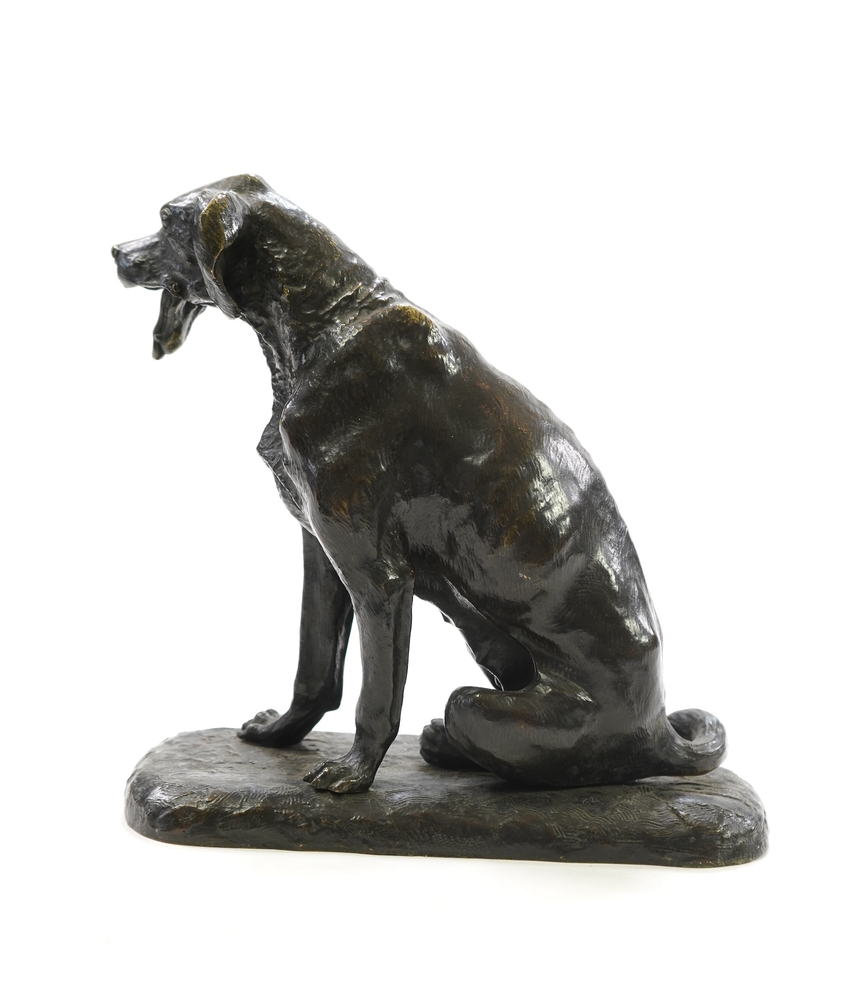 Animalier School, a bronze figure of a seated dog, early 20th century